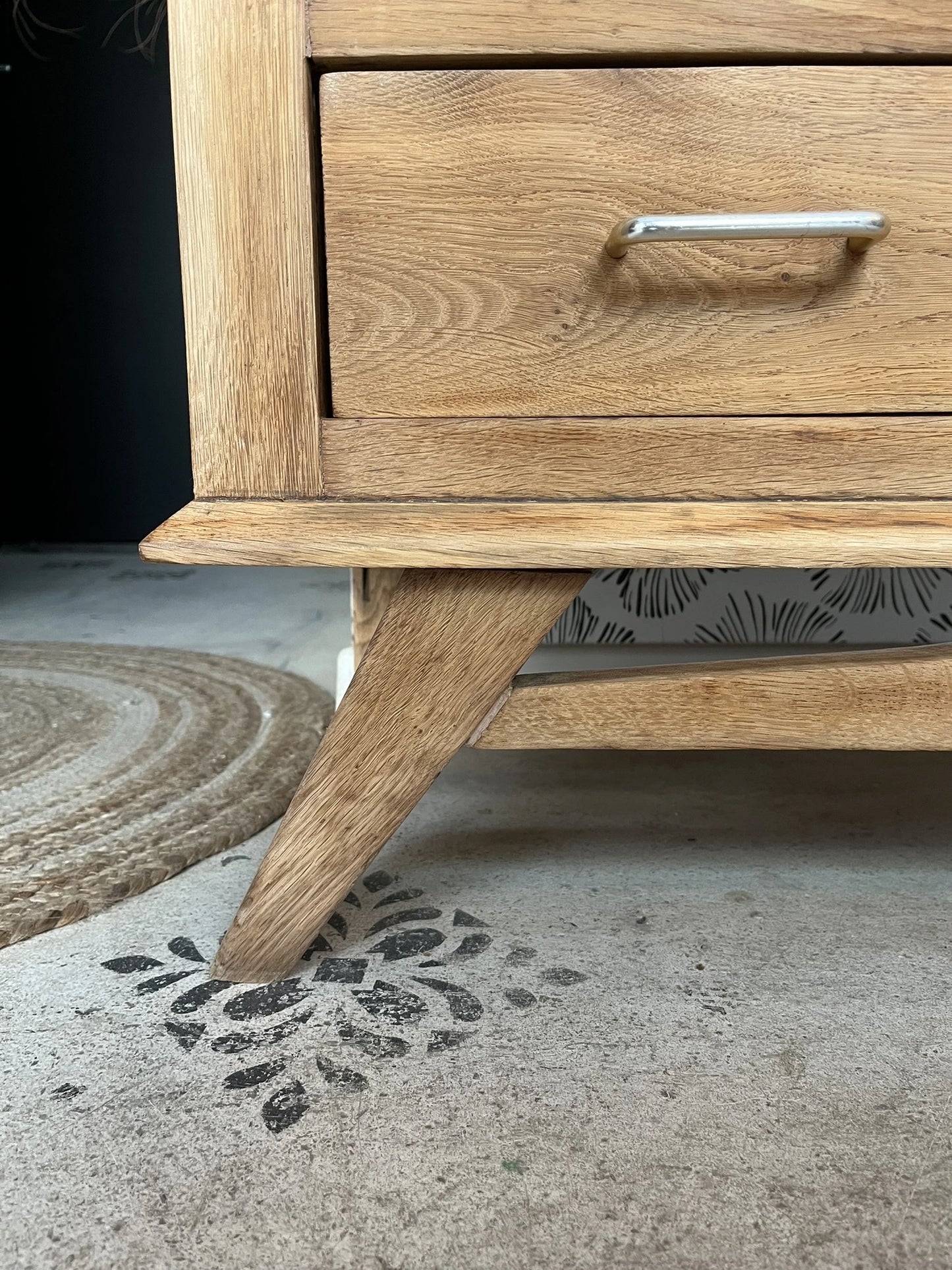 Commode Oscar bois et noir années 50-60