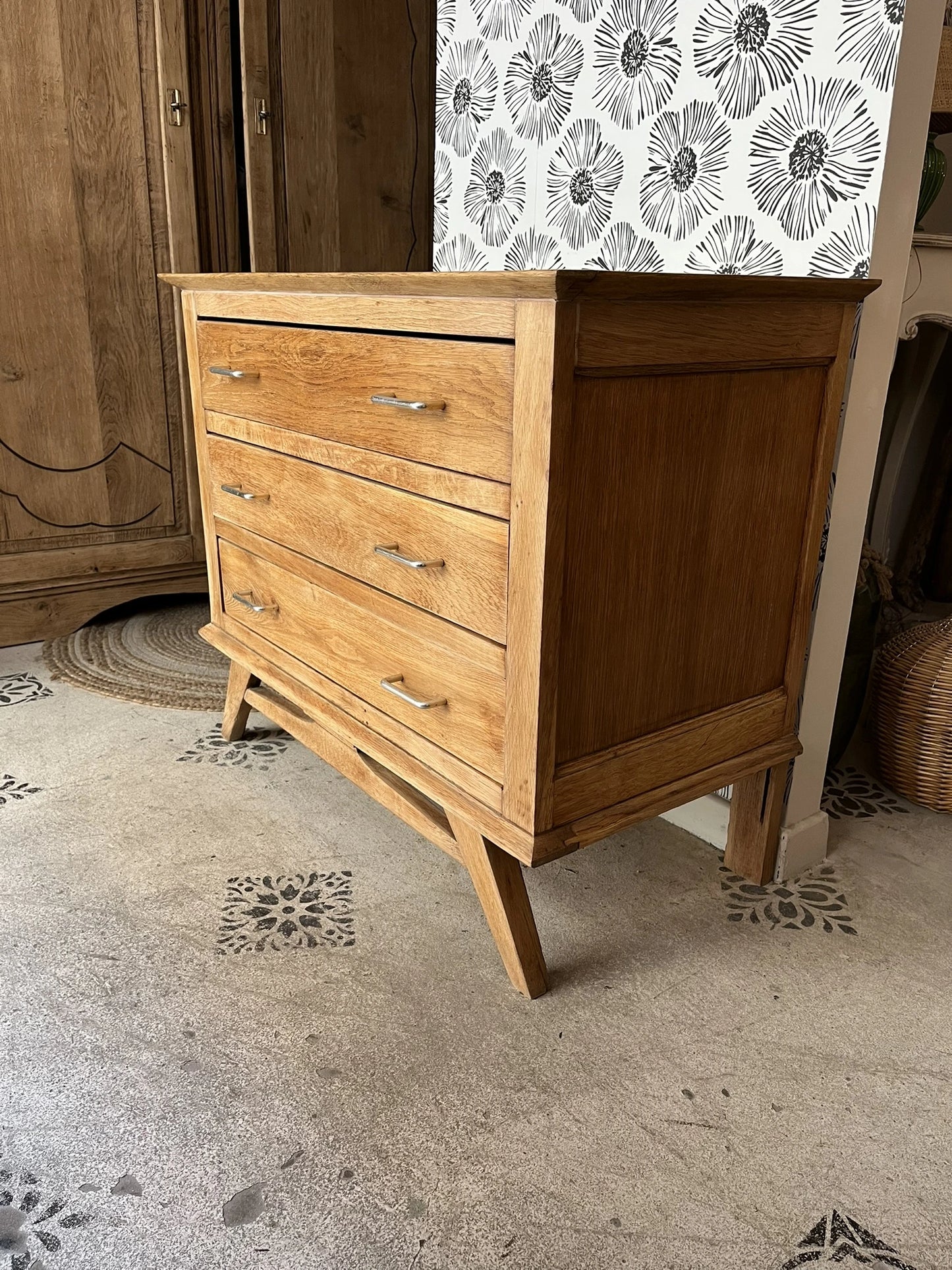 Commode Oscar bois et noir années 50-60