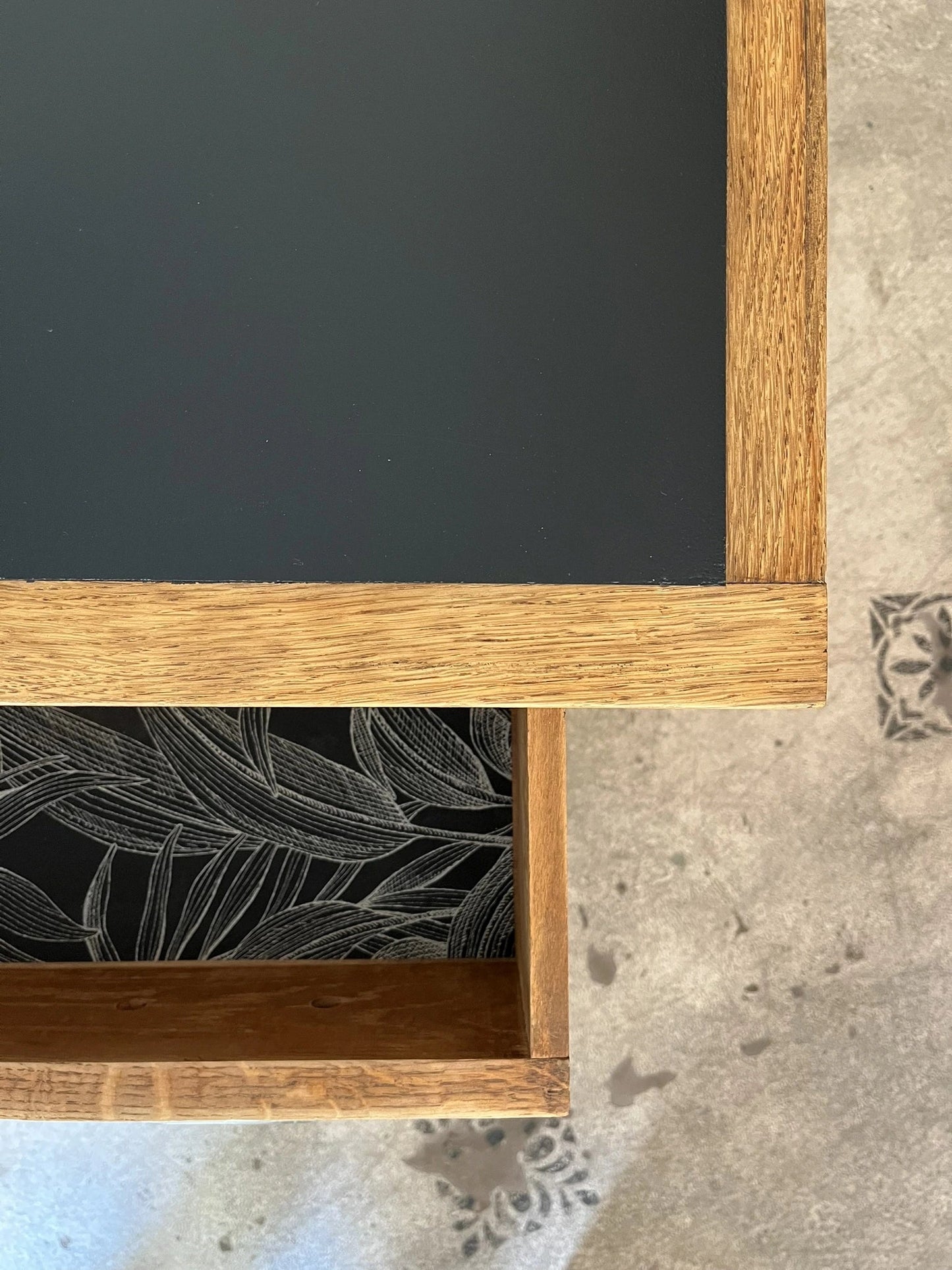 Commode Oscar bois et noir années 50-60