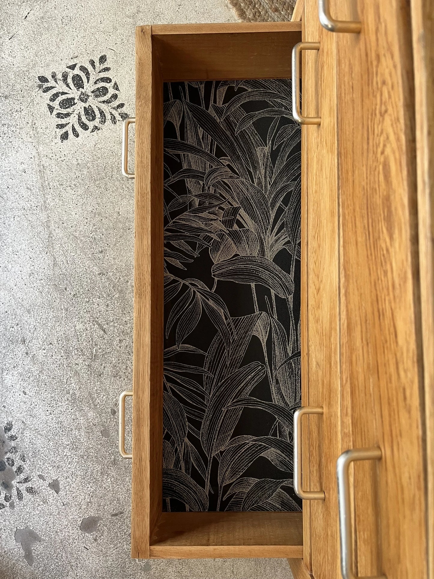 Commode Oscar bois et noir années 50-60
