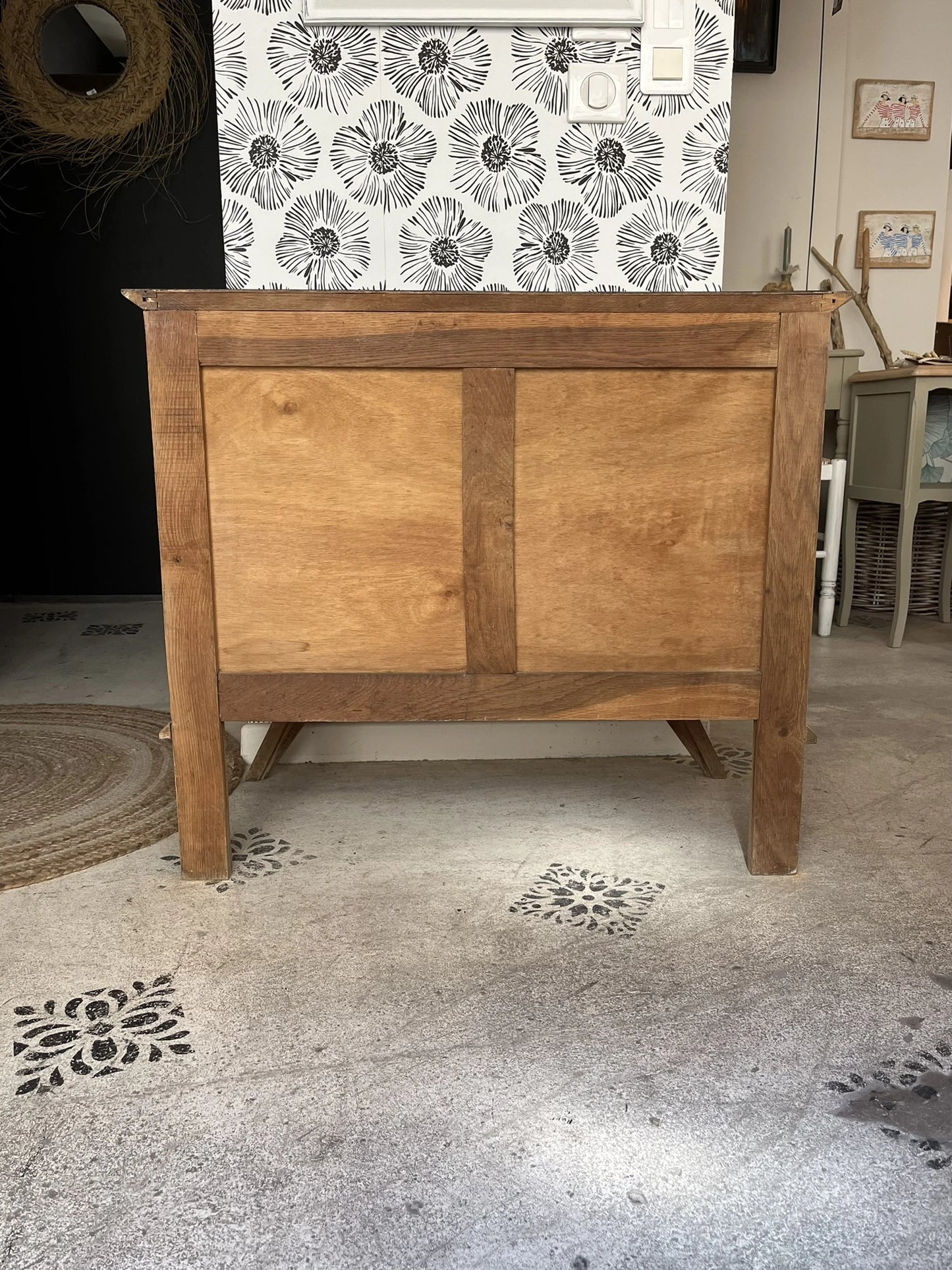 Commode Oscar bois et noir années 50-60
