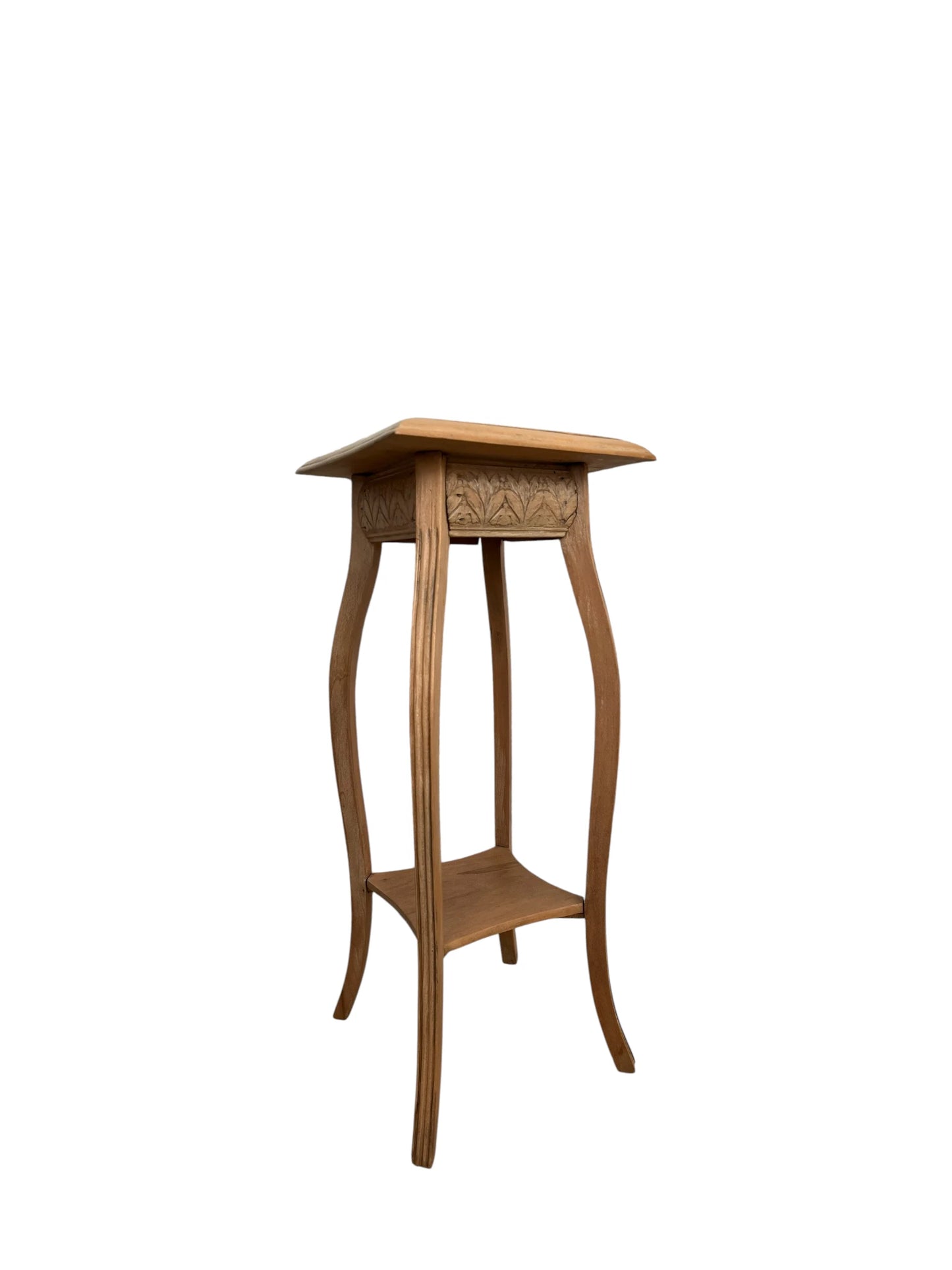 Sellette support plante Agatha bois clair sculpté