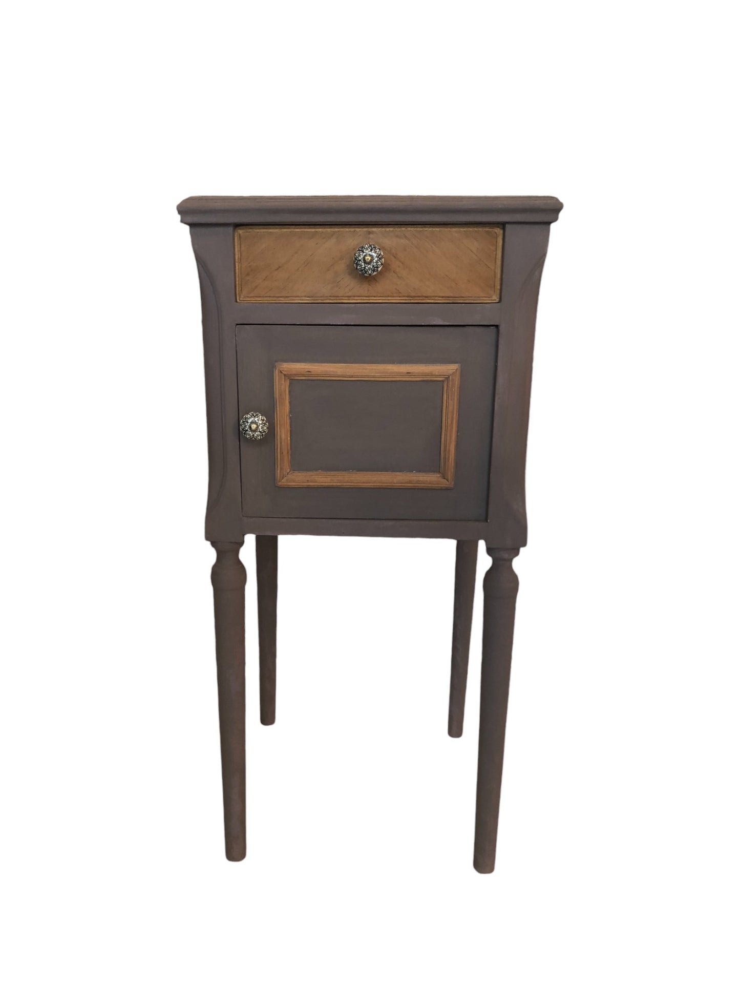 Table de chevet Cléa bois et aubergine