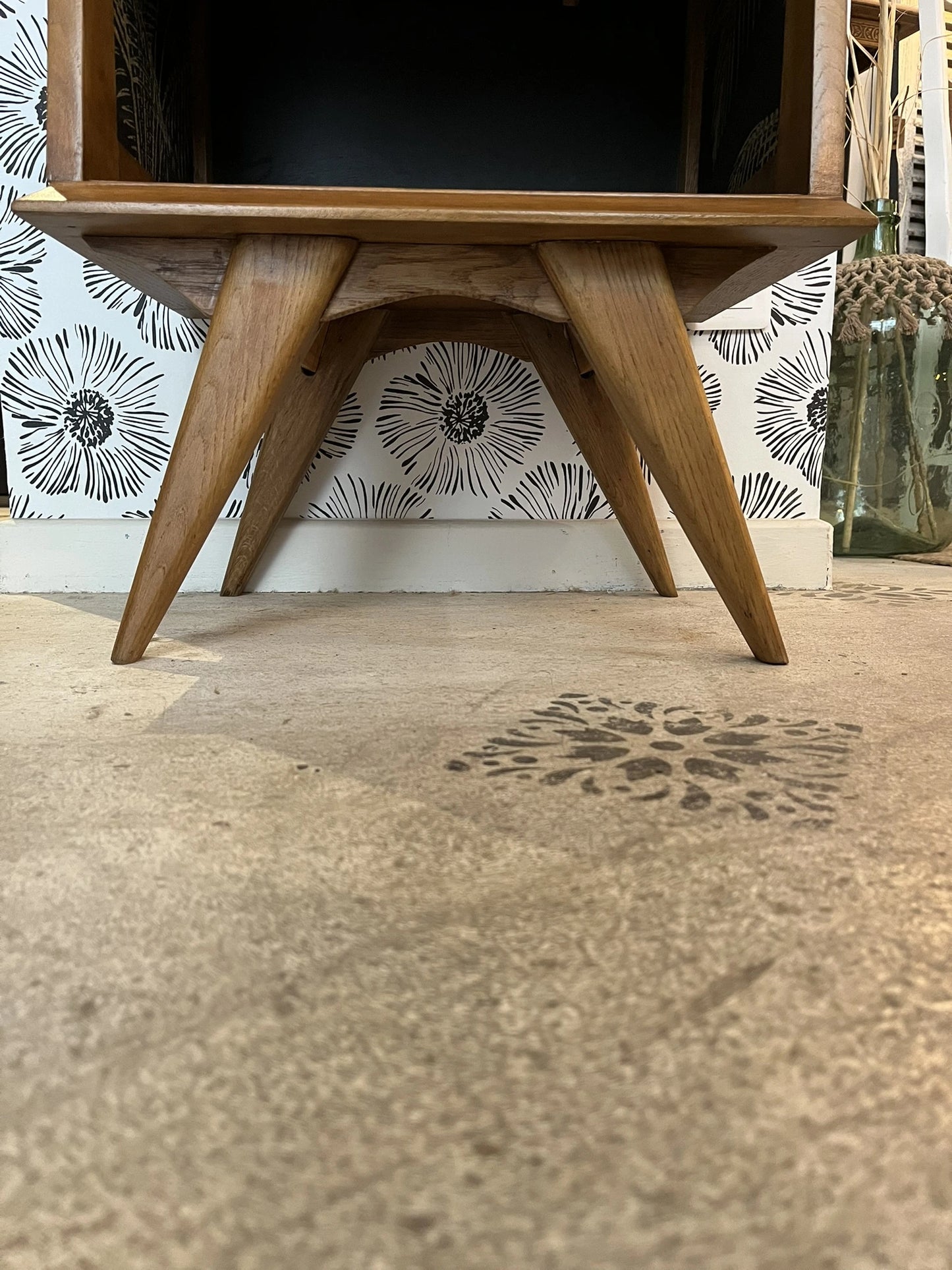 Table de chevet Tilda bois et noir