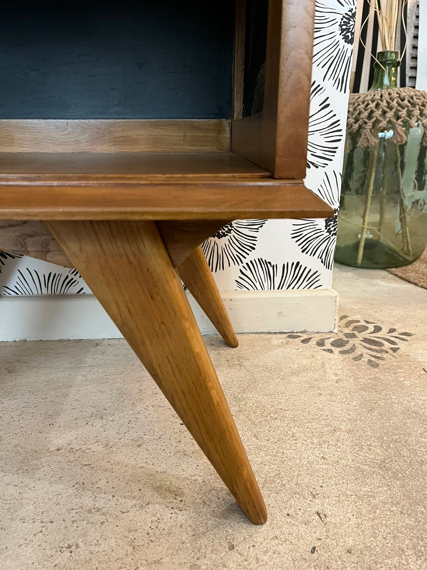 Table de chevet Tilda bois et noir