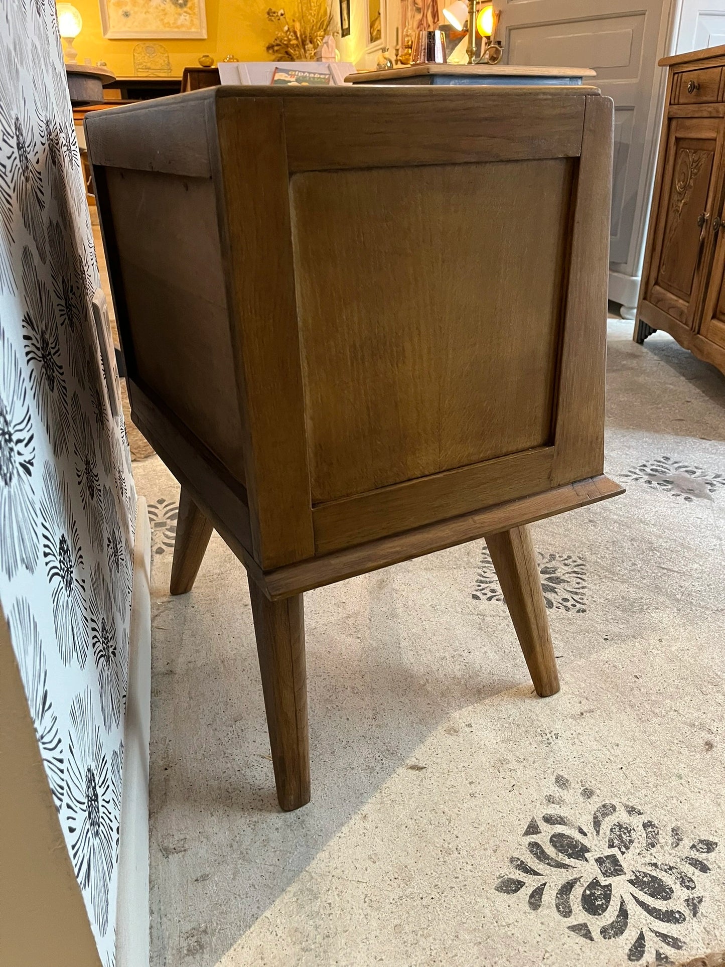 Table de chevet Tilda bois et noir