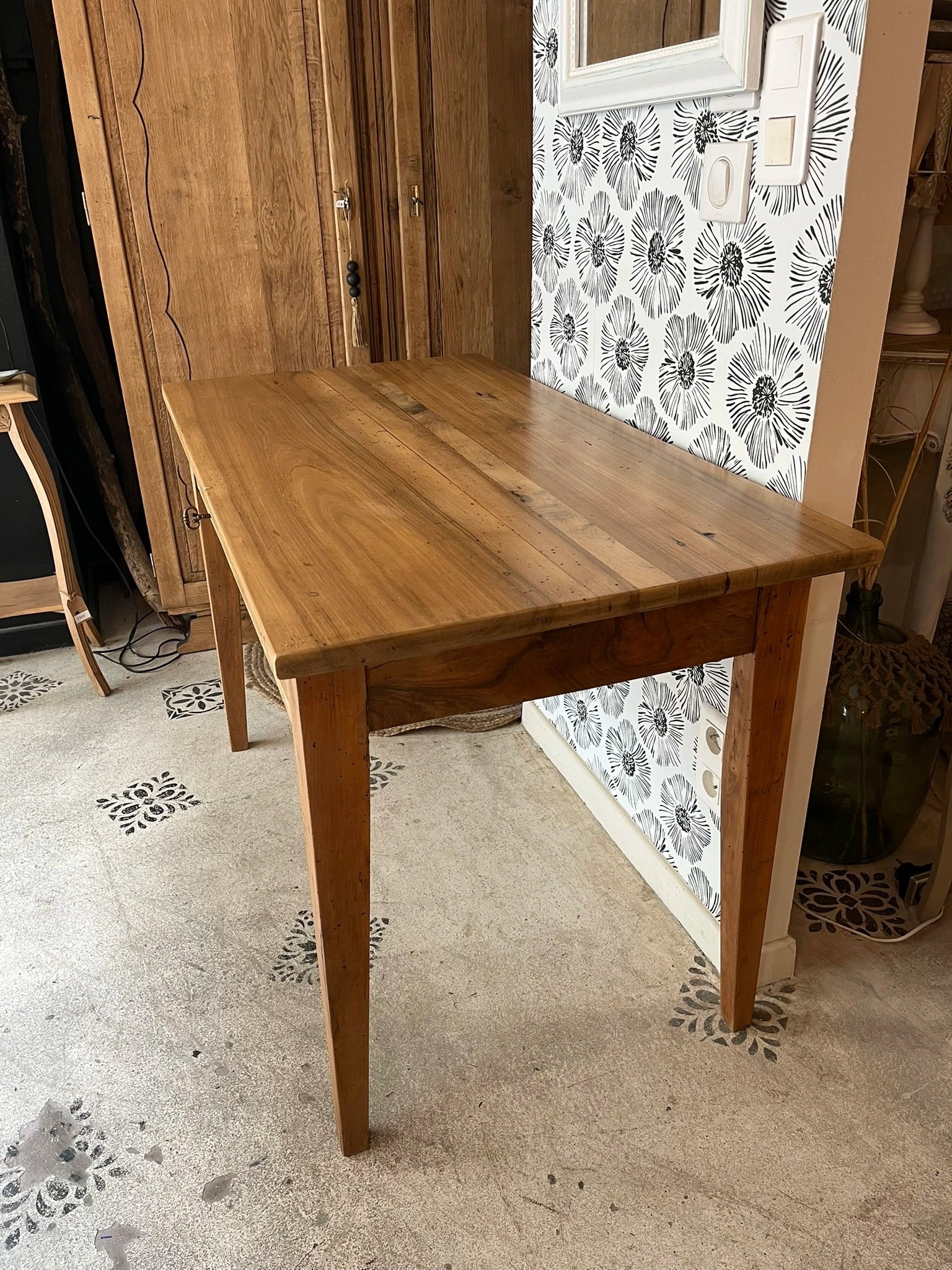 Bureau Nino noyer 1 tiroir meuble vintage 