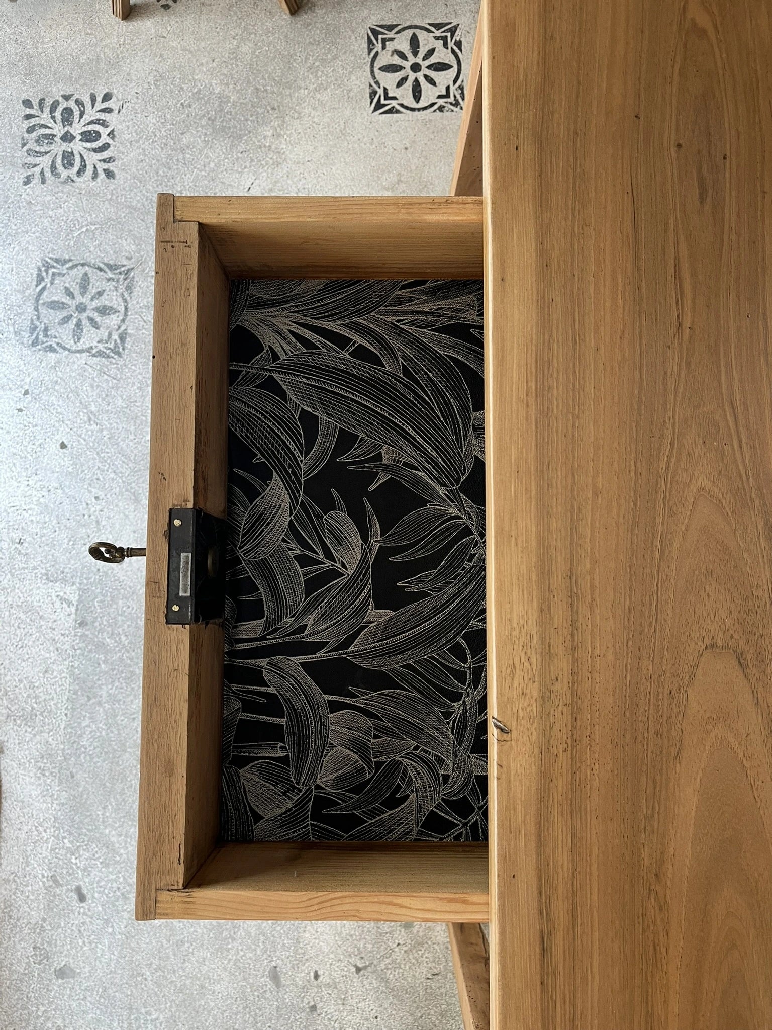 Bureau Nino noyer 1 tiroir meuble vintage 