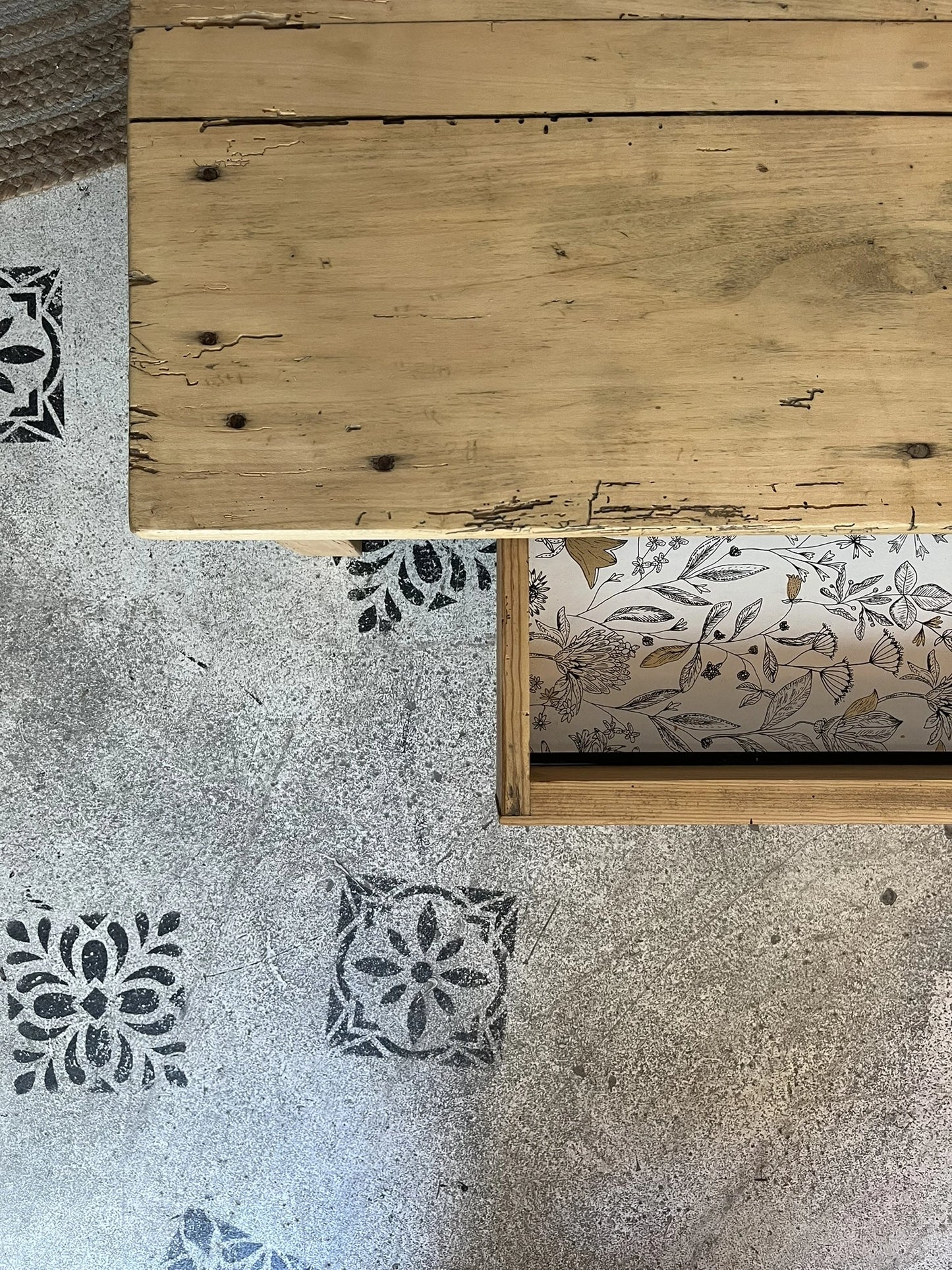 Table basse de ferme vintage Augusta