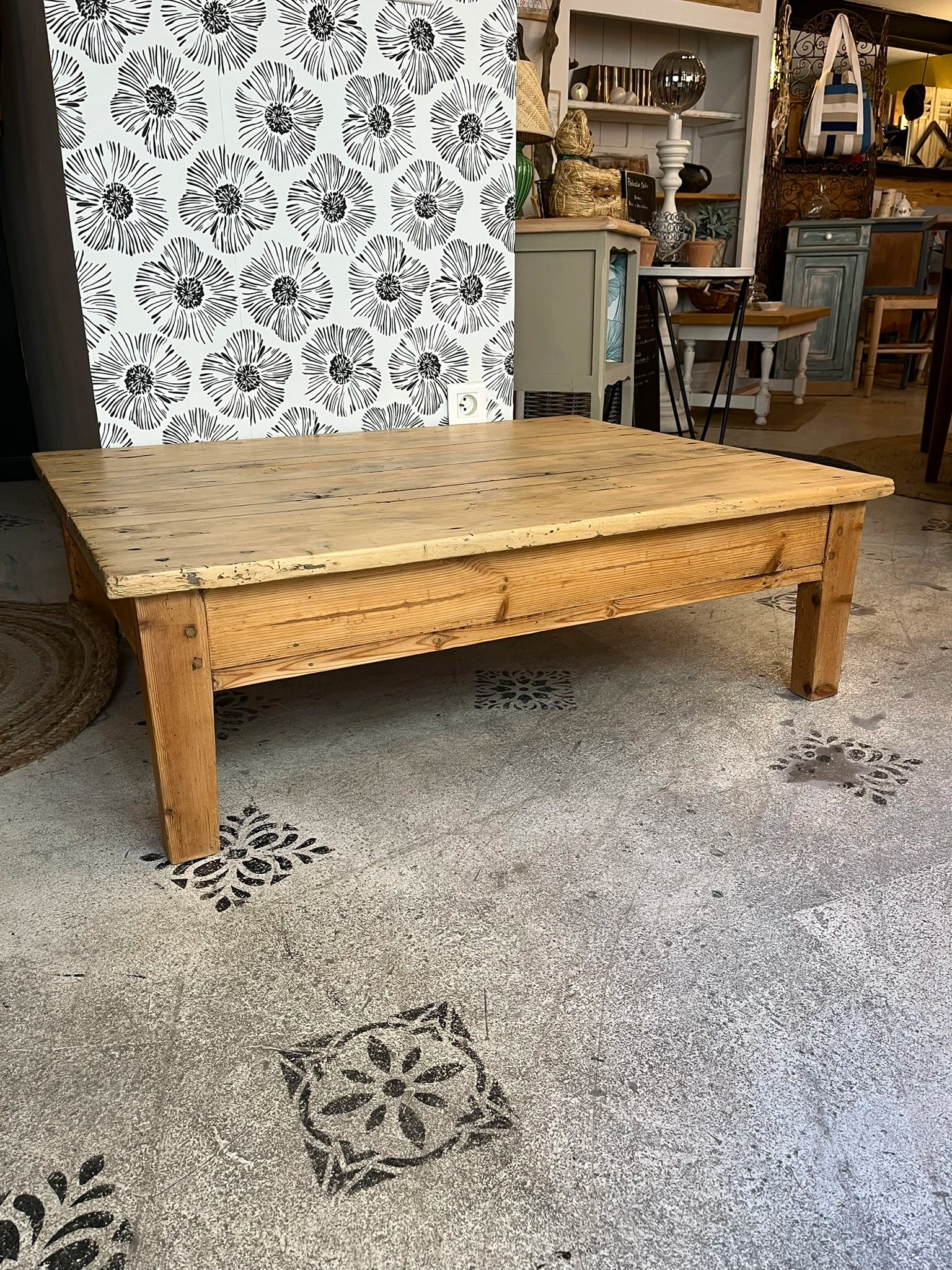 Table basse de ferme vintage Augusta