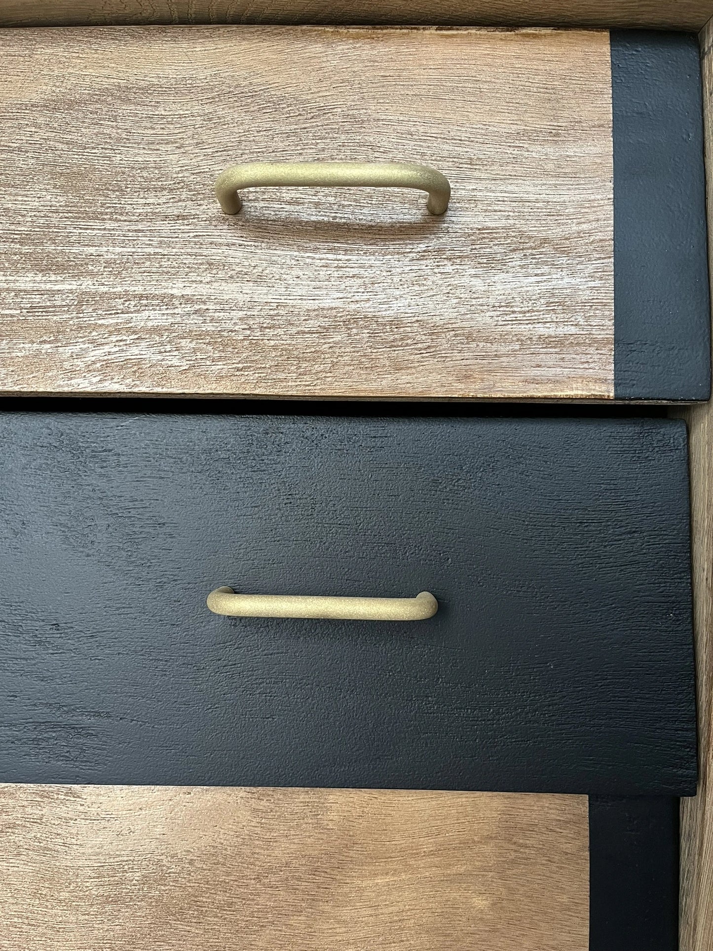 Commode Thélio scandinave bois et noir 4 tiroirs