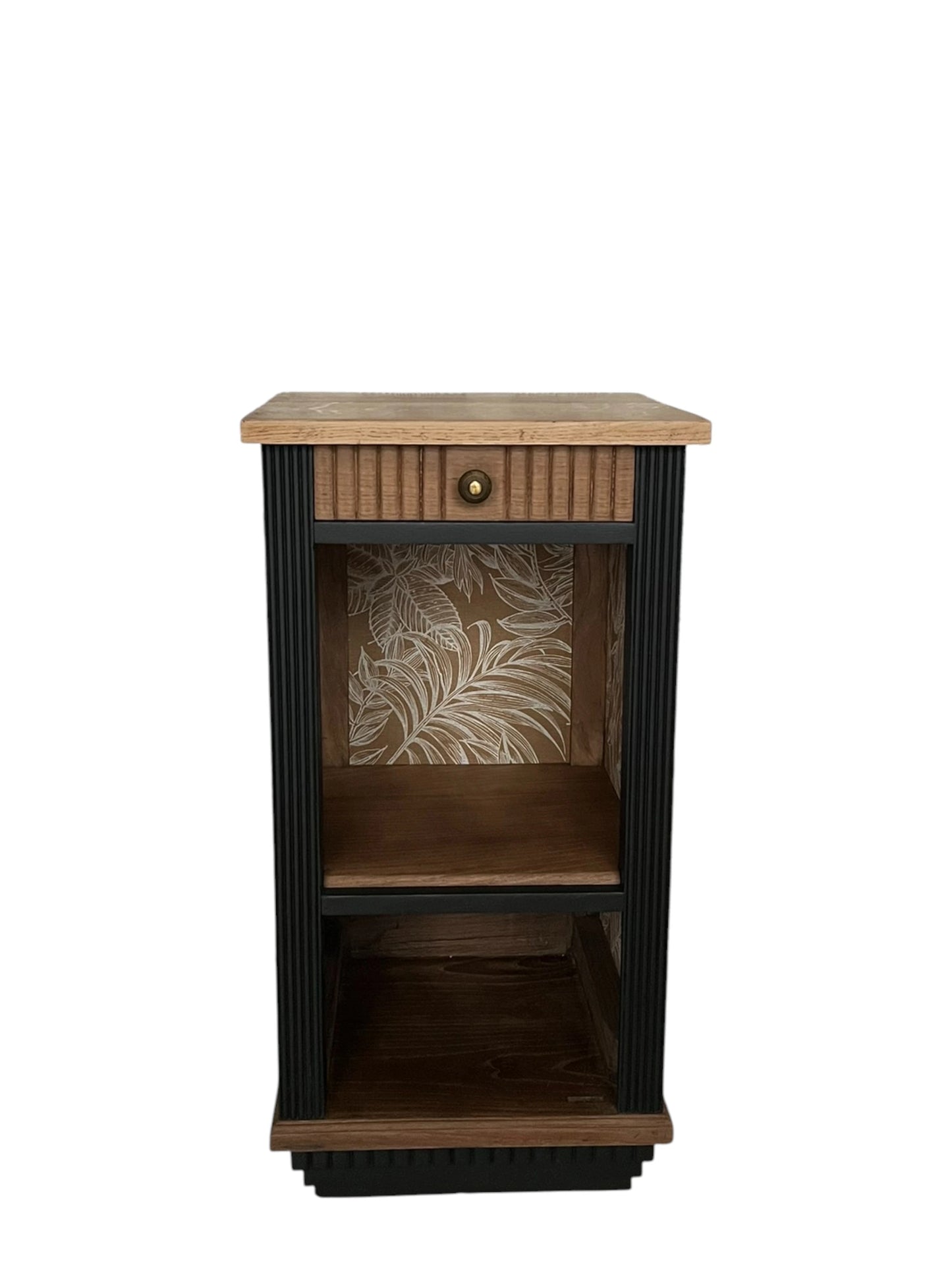 Table de chevet meuble d'appoint vintage Aëla Art Déco bois massif