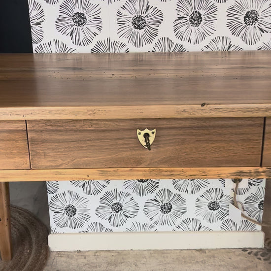 Bureau Nino noyer 1 tiroir meuble vintage 